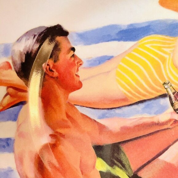 2 Coca Cola Vintage Salad Plates Advertising Retro Glamour Chic 1920's Style - Picture 5 of 7